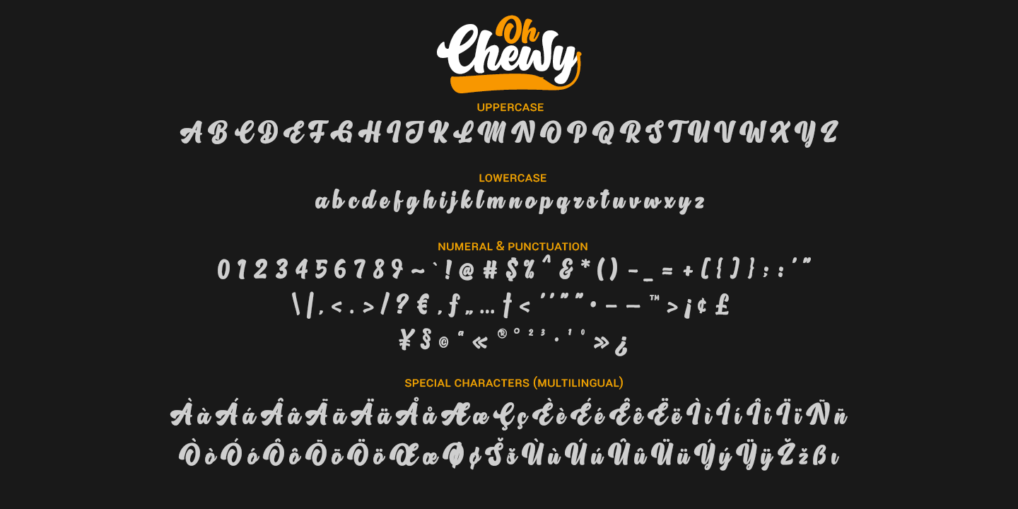 Пример шрифта Oh Chewy Regular